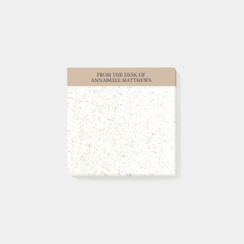 Beige Elegant From The Desk Of Name Monogram  Post_it Notes