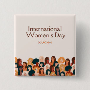 Beige Elegant International Women's Day 2026 Button
