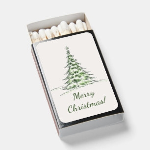 Beige Elegant Merry Christmas Matchboxes