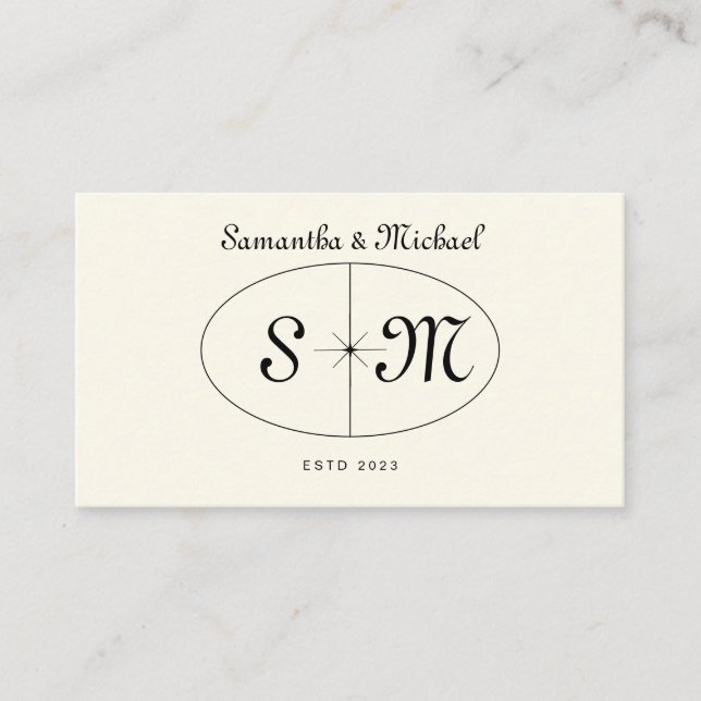 Beige Elegant Minimal Typographic Modern Business Card (Front)