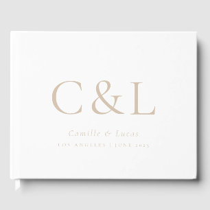 Beige Elegant Minimalist Wedding Guest Book