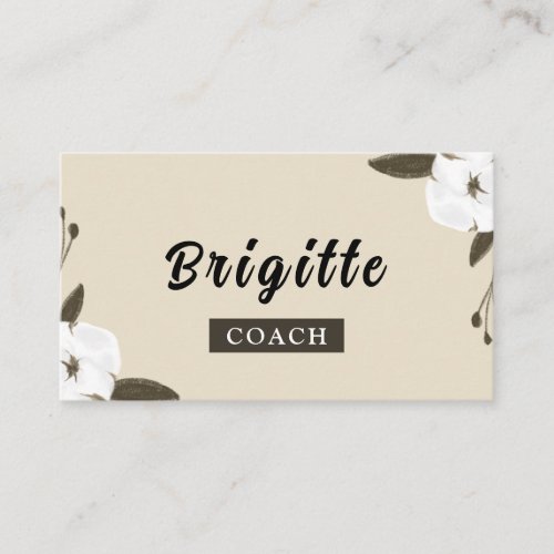 Beige Elegant Personal Coach Business Card
