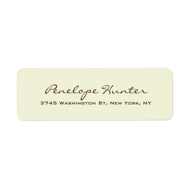 Beige Elegant Stylish Trendy Handwriting Script Label (Front)