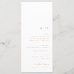 Beige elegant Wedding Menu