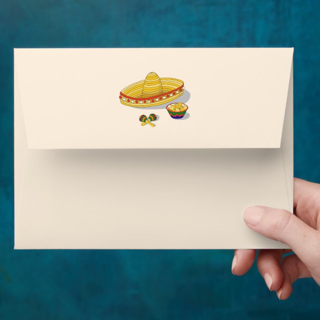Beige Envelope with Colorful Cacti Liner  (Hand)