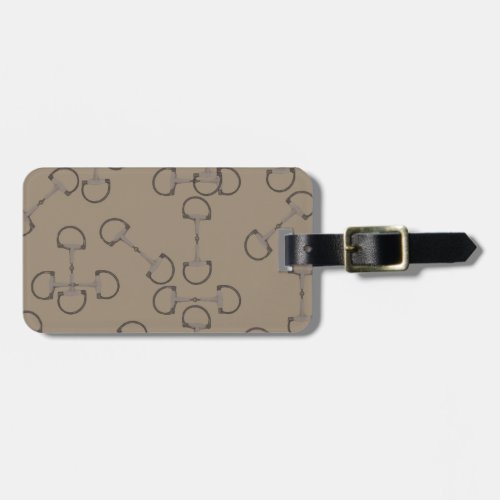 Beige Equestrian Horse Bits Luggage Tag