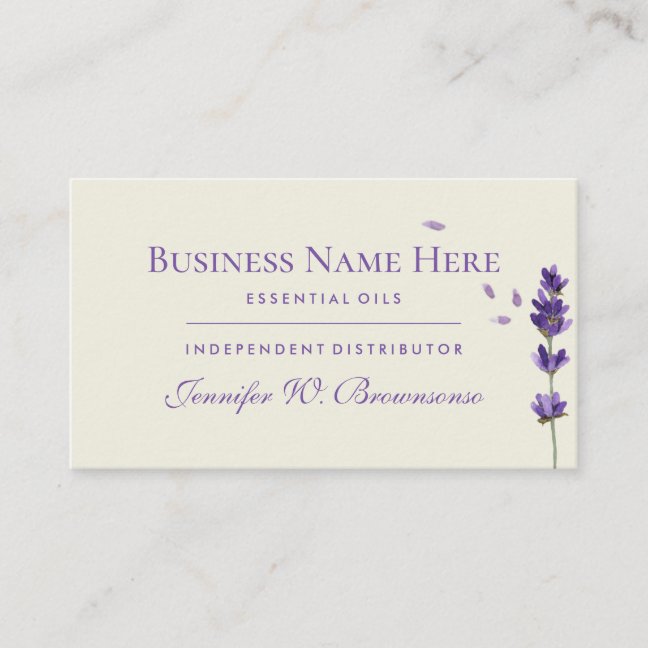 Beige essential oils Lavender Business Card