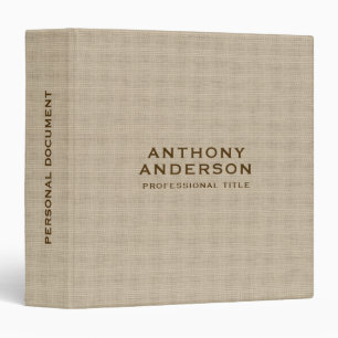 Beige Fabric Texture  3 Ring Binder
