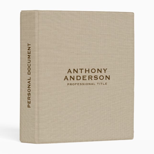 Beige Fabric Texture  Mini Binder (Front/Spine)
