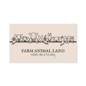 Beige Farm Animal Watch Veterinary Business Card