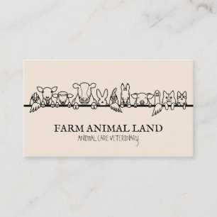 Beige Farm Animal Watch Veterinary Business Card