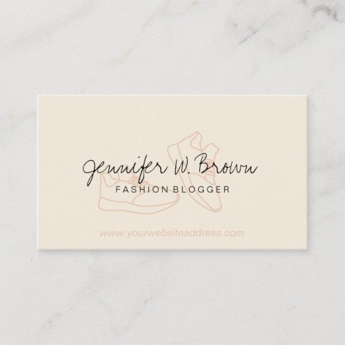 Beige Fashion Blog Shoes Sport Wear Sneaker Shop Business Card