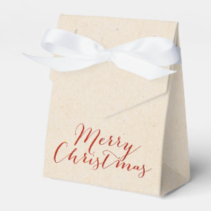 Beige Faux Cardboard Christmas Gift Bag Favor Boxes