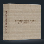 Beige Faux Linen Burlap Fabric Look Stripes Binder<br><div class="desc">Elegant simple beige tones faux linen burlap fabric look. Touch of stripes on the spine. ( These are image of linen burlap and not real linen). Fully customizable every binder template.</div>