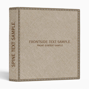 Beige Faux Linen With Brown Glitter Accents Binder