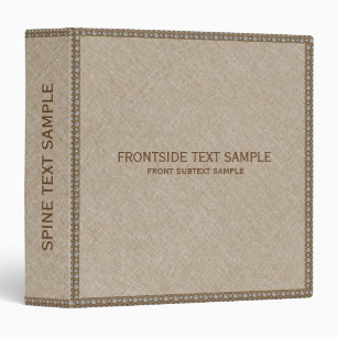 Beige Faux Linen With Brown Glitter Accents Binder
