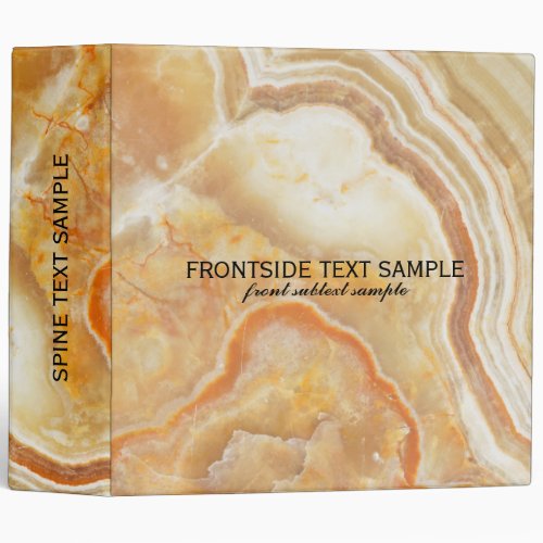 Beige Faux Marble Stone Grain Pattern Binder