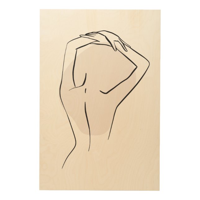 Beige Feminine Line Art Wall Decor Poster (Front)
