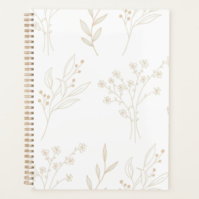 Beige Floral Boho Wedding Planner (Front)