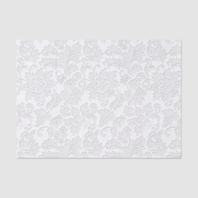 Beige Floral Damask Tissue Paper (Front)
