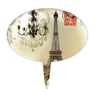 paris eiffel tower cake toppers