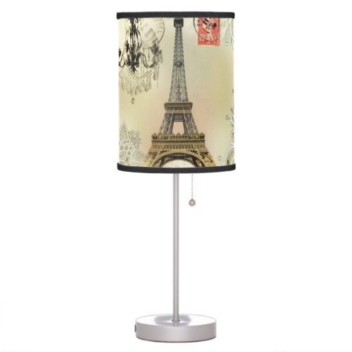 beige floral lace chandelier paris eiffel tower table lamp