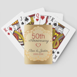 Beige Floral Ornament Poker Cards