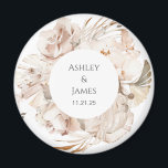 Beige floral personalised guard magnet<br><div class="desc">Beige floral personalised guard magnet</div>
