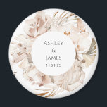 Beige floral personalised guard magnet<br><div class="desc">Beige floral personalised guard magnet</div>