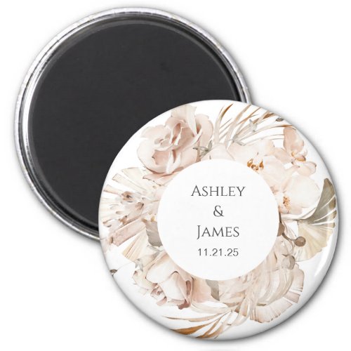 Beige floral personalised guard magnet