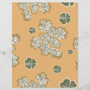 Beige Floral Scrapbook Paper Sheet