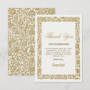 Beige Floral Surprise Retirement Party 2026 Thank You Card