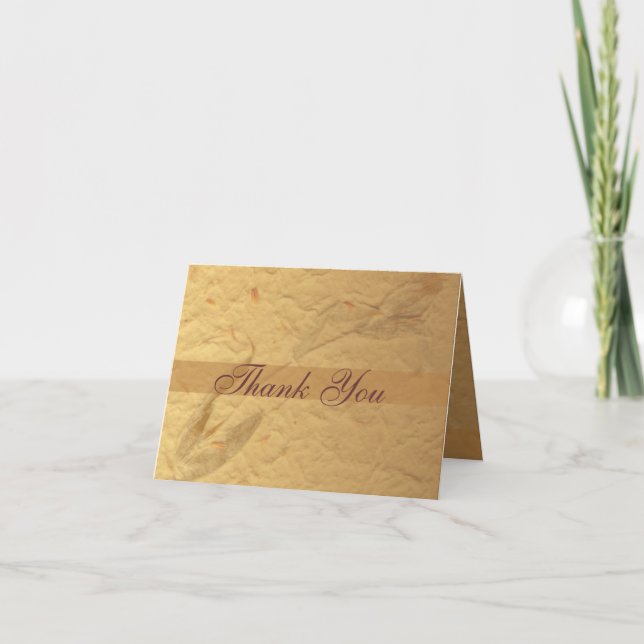 Beige Floral Thank You Card (Front)