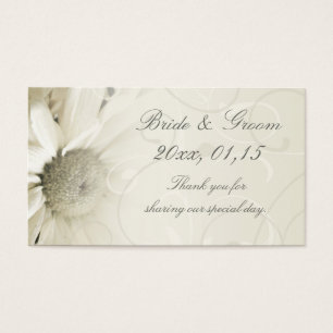 Beige Floral Wedding Favor Tags