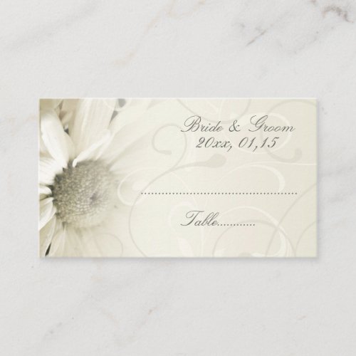 Beige Floral Wedding Table Place Setting Cards Business Card Templates