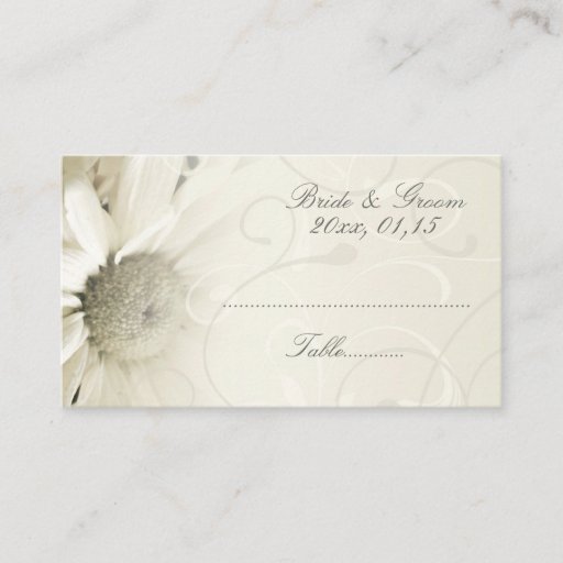 Customizable Beige Floral Wedding Table Place Setting Cards Business Card Templates
