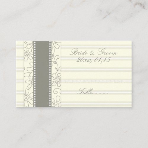 Beige Floral Wedding Table Place Setting Cards Business Cards