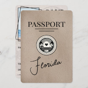 Beige Florida Passport Save The Date