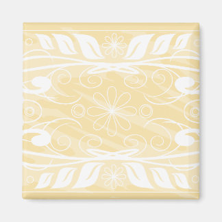 beige flowers magnet