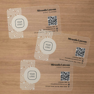 Beige fluidic Stripe Creative Minimalist Clear Business Cards