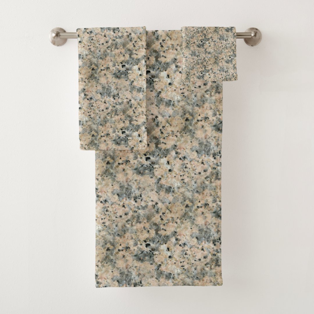 Beige & Foggy Grey Marble Patterned Bath Towel Set Zazzle