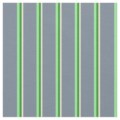 Beige, Forest Green, Light Green & Slate Gray Fabric