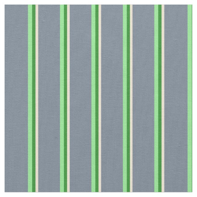 Beige, Forest Green, Light Green & Slate Gray Fabric (Close Up)