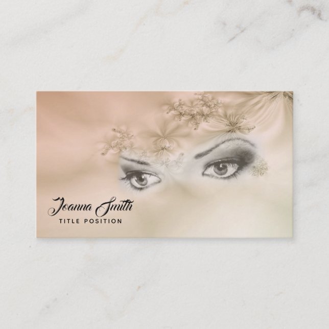 Beige Fractal Business Card (Front)
