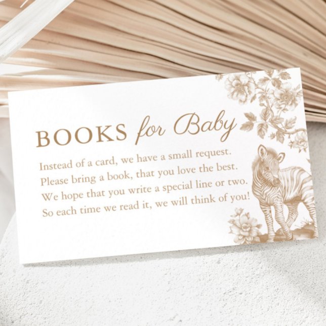 Beige Gender Neutral Safari Books for Baby Shower Enclosure Card (Beige Gender Neutral Safari Books for Baby Shower Enclosure Card)