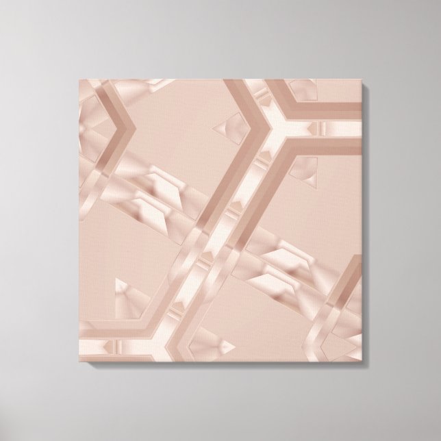Beige Geometric Abstract Canvas Print (Front)