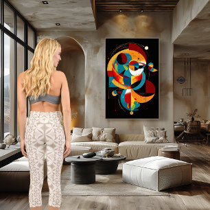 Beige Geometric Harmony – Minimal Elegant Pattern Capri Leggings