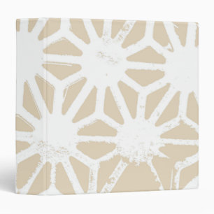 Beige geometric pattern 3 ring binder