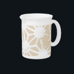 Beige geometric pattern beverage pitcher<br><div class="desc">Beige and white geometric pattern</div>