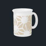 Beige geometric pattern beverage pitcher<br><div class="desc">Beige and white geometric pattern</div>